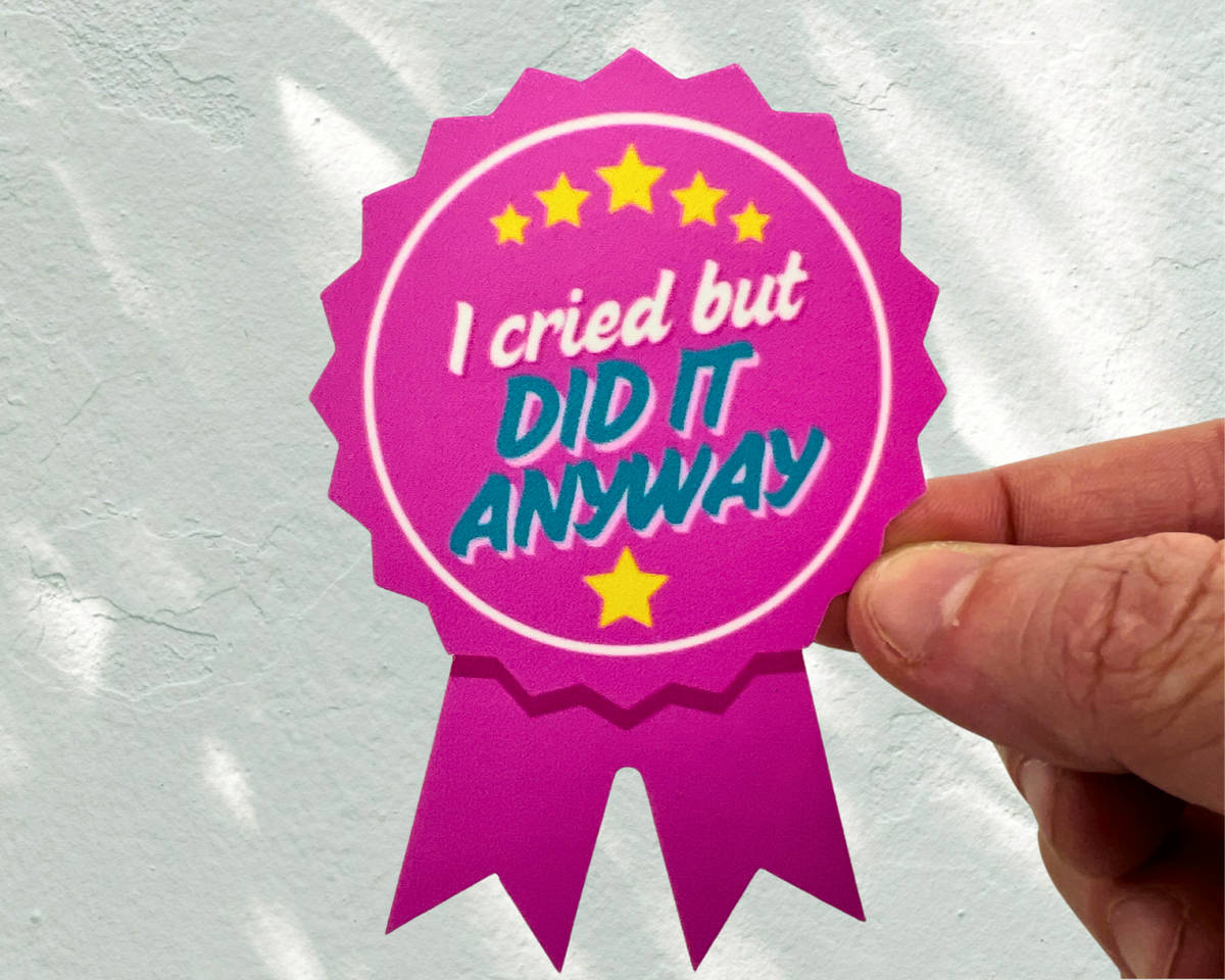 5 pack - I Cried But Did It Anyway Sticker