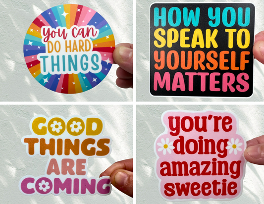 4-Pack Positive Mantra Stickers
